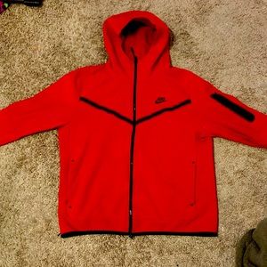 red nike tech hoodie